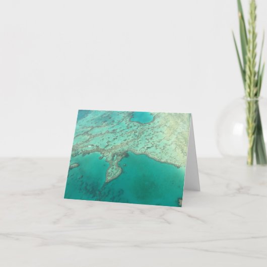 ハート島小型4" x 5.6インチ折り畳みグリーティングカード サンキューカード (正面)