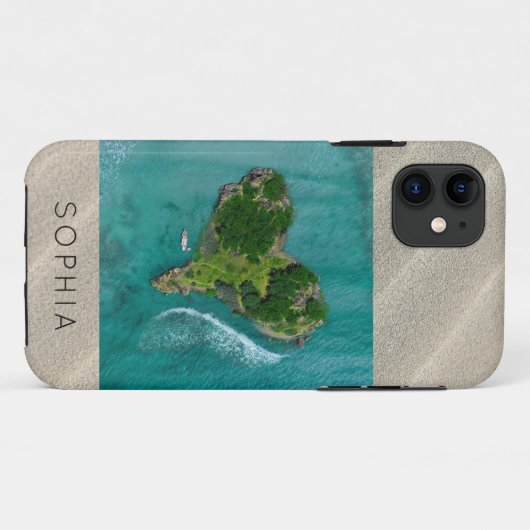 ハート島熱帯海旅行写真名 Case-Mate iPhoneケース (裏面(横))