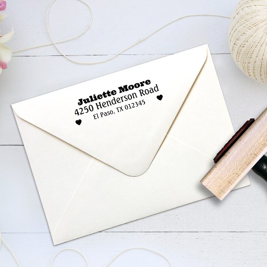 ハート差出人住所スタンプ、ウェディングスタンプ ラバースタンプ