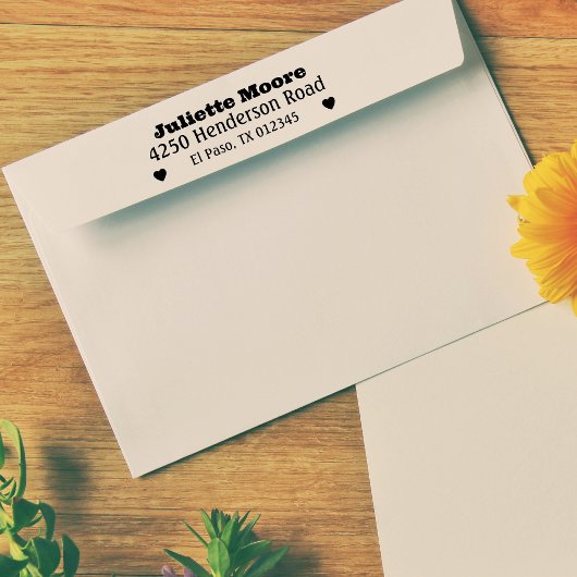 ハート差出人住所スタンプ、ウェディングスタンプ ラバースタンプ