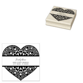 ハート差出人住所スタンプ ラバースタンプ