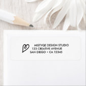 ハート差出人住所ラベル ラベル (インサイチュ)