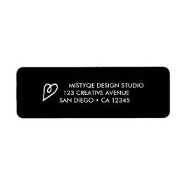 ハート差出人住所ラベル（黒） ラベル