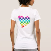 ハート市松模様に虹 Tシャツ (裏面)