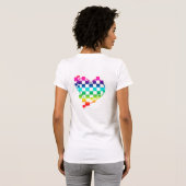 ハート市松模様に虹 Tシャツ (裏面フル)