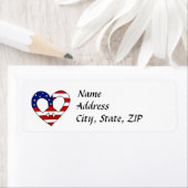 ハート平和アメリカ国旗の選挙 ラベル (インサイチュ)