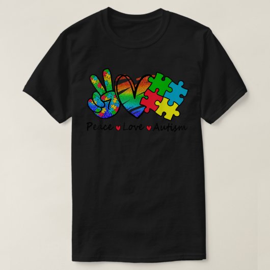 ハート平和ラブコンセプトオティズム精神衛生A Tシャツ (デザイン正面)