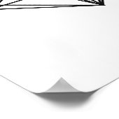 ハート幾何ミニマルアートウォールデコー白黒 ポスター (角)