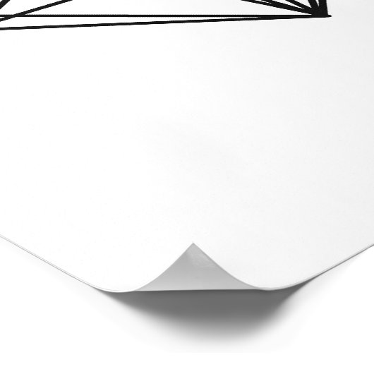 ハート幾何ミニマルアートウォールデコー白黒 ポスター (角)