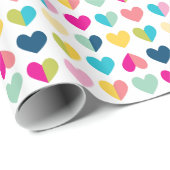 ハート幾何模様カラフルモダン虹 ラッピングペーパー (ロールコーナー)