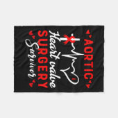 ハート弁手術を受けた遺族ハート病後遺症 フリースブランケット (正面(横))