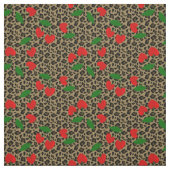 ハート形さくらんぼヒョウロカビリー ファブリック (見本)