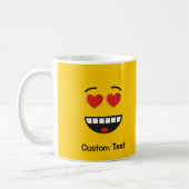 ハート形のアイコーヒーマグと笑顔の顔 コーヒーマグカップ (左)