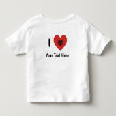 ハート形のアルバニア国旗パーソナライズ トドラーTシャツ (裏面)