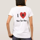 ハート形のアルバニア国旗パーソナライズ Tシャツ (裏面)