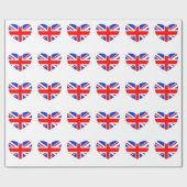 ハート形のイギリスの旗 ラッピングペーパー (フラット)