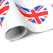 ハート形のイギリスの旗 ラッピングペーパー (ロールコーナー)