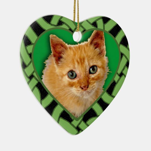 ハート形のオーナメントのカスタマイズペット写真 セラミックオーナメント (右)