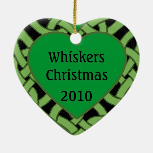 ハート形のオーナメントのカスタマイズペット写真 セラミックオーナメント (裏面)