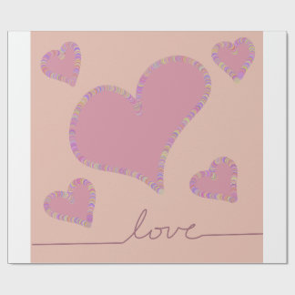 ハート形のキャンディ ラッピングペーパー