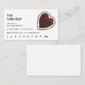 ハート形のコーヒー豆の写真-パンチカード ロイヤリティカード (正面/裏面)