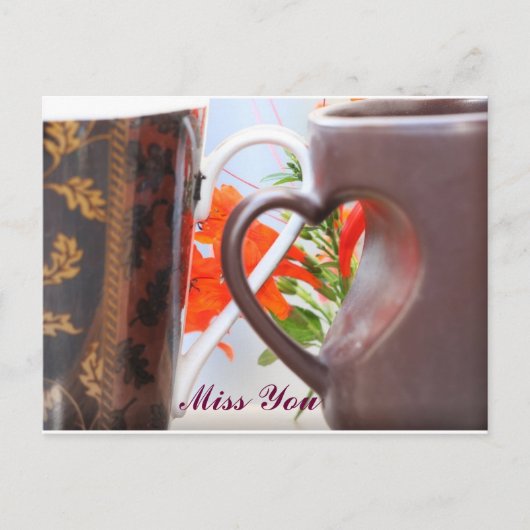 ハート形のハンドルのマグ ポストカード (正面)