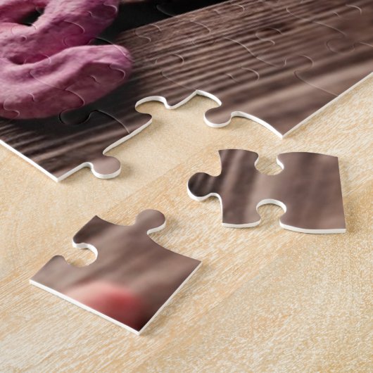 ハート形のバレンタインデーのギフトとの単語愛 ジグソーパズル (側面)