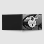 ハート形のパドロック結婚写真のゲストブック ゲストブック (全面)