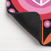 ハート形のピースサインの花のマウスパッド マウスパッド (コーナー)