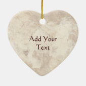 ハート形の写真フレームの花柄 セラミックオーナメント (裏面)