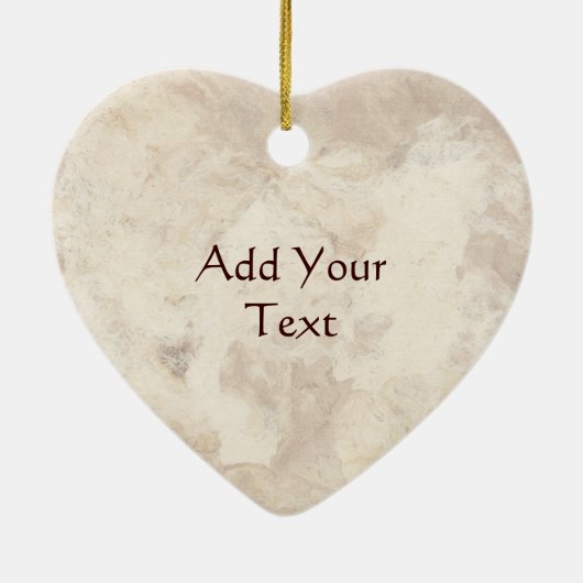 ハート形の写真フレームの花柄 セラミックオーナメント (裏面)