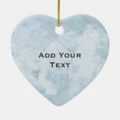 ハート形の写真フレームの花柄 セラミックオーナメント (裏面)