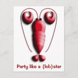 ハート形の挟みとのLobstarの赤のようなパーティー 招待状