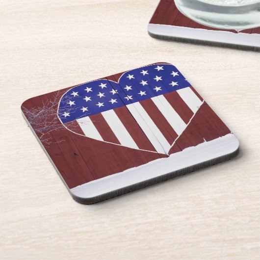 ハート形の星条旗 コースター (左側)