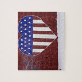 ハート形の星条旗 ジグソーパズル (縦)