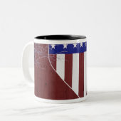 ハート形の星条旗 ツートーンマグカップ (正面左)