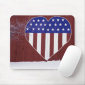 ハート形の星条旗 マウスパッド (マウス)