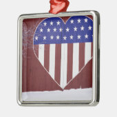 ハート形の星条旗 メタルオーナメント (左)