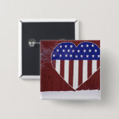 ハート形の星条旗 缶バッジ (正面&裏面)