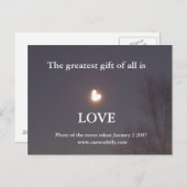 ハート形の月はがき ポストカード (正面/裏面)