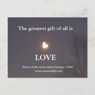 ハート形の月はがき ポストカード