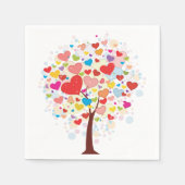 ハート形の木の離れ紙ナプキン スタンダードカクテルナプキン (正面)