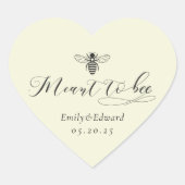 ハート形の柔らかい黄色はビー結婚の ハートシール (正面)