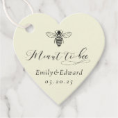 ハート形の柔らかい黄色はビー結婚の フェイバータグ (正面)