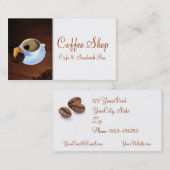 ハート形の泡が付いているコーヒーカップ 名刺 (正面/裏面)