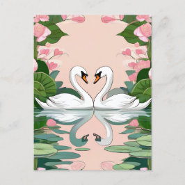 ハート形の白鳥2 ポストカード