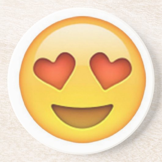 ハート形の目のemojiのステッカーに直面して下さい コースター (正面)