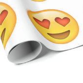 ハート形の目のemojiのステッカーに直面して下さい ラッピングペーパー (ロールコーナー)
