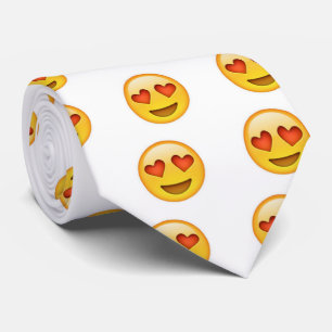 ハート形の目のemojiのタイに直面して下さい ネクタイ