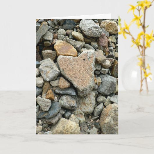 ハート形の石 カード (黄色い花)